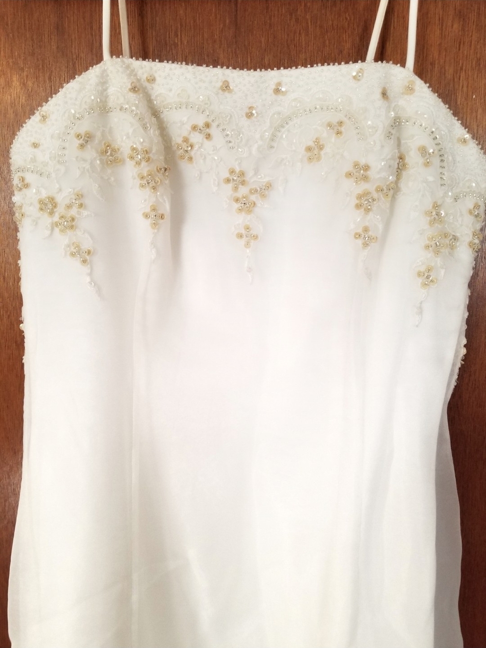 Elegant White Wedding Dress with Sequined Accents